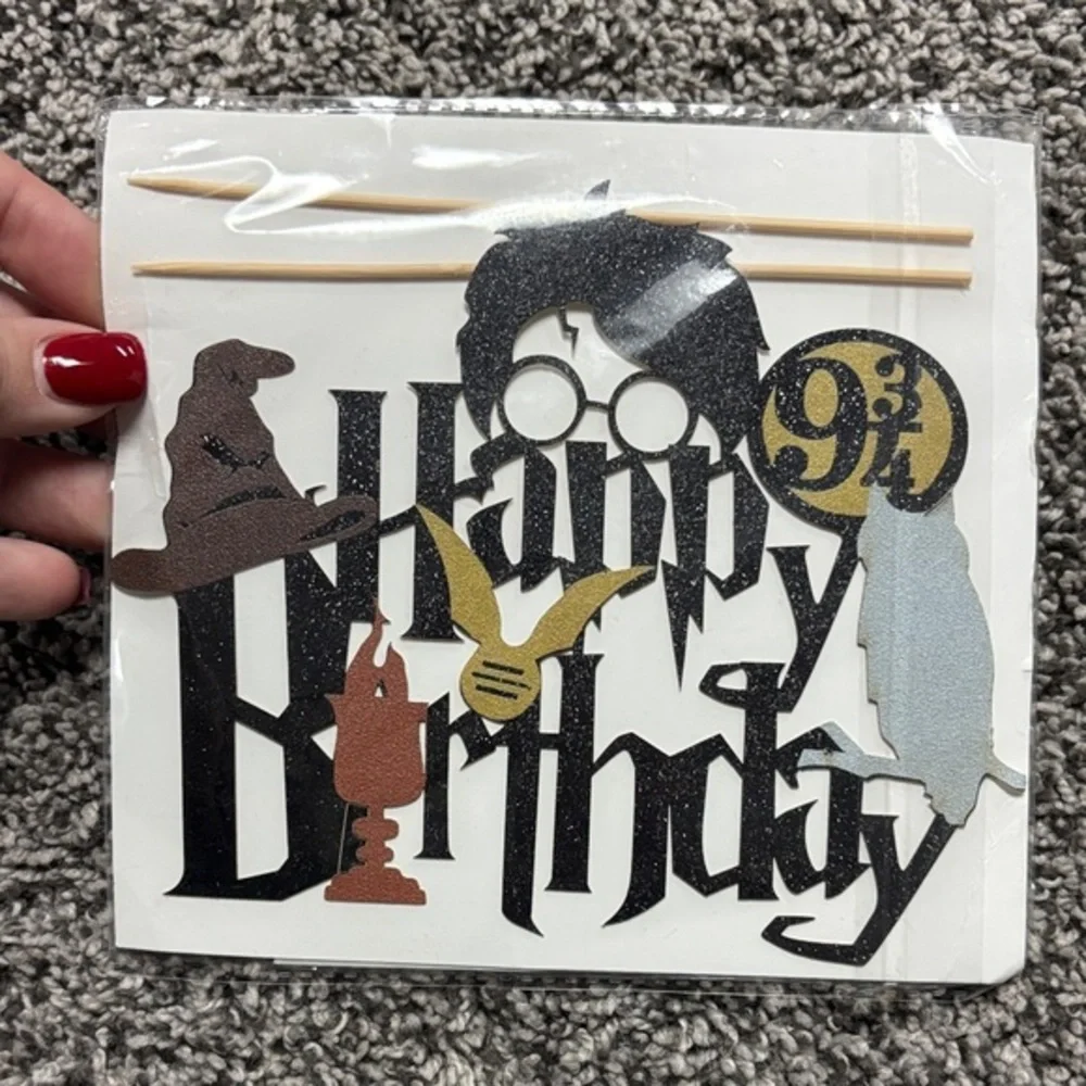 Harry Potter-Themed Birthday Cake Topper/cupcake topper Set